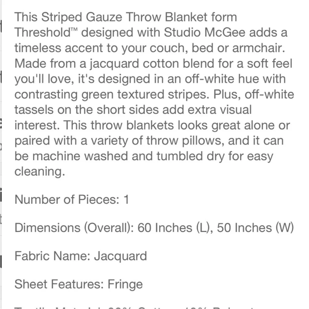 Studio McGee Striped Gauze Throw Blanket